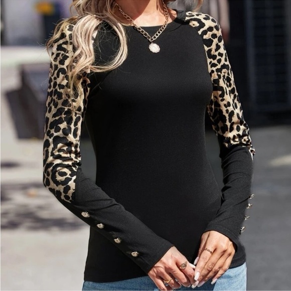 New leopard print long sleeve top - Picture 4 of 6